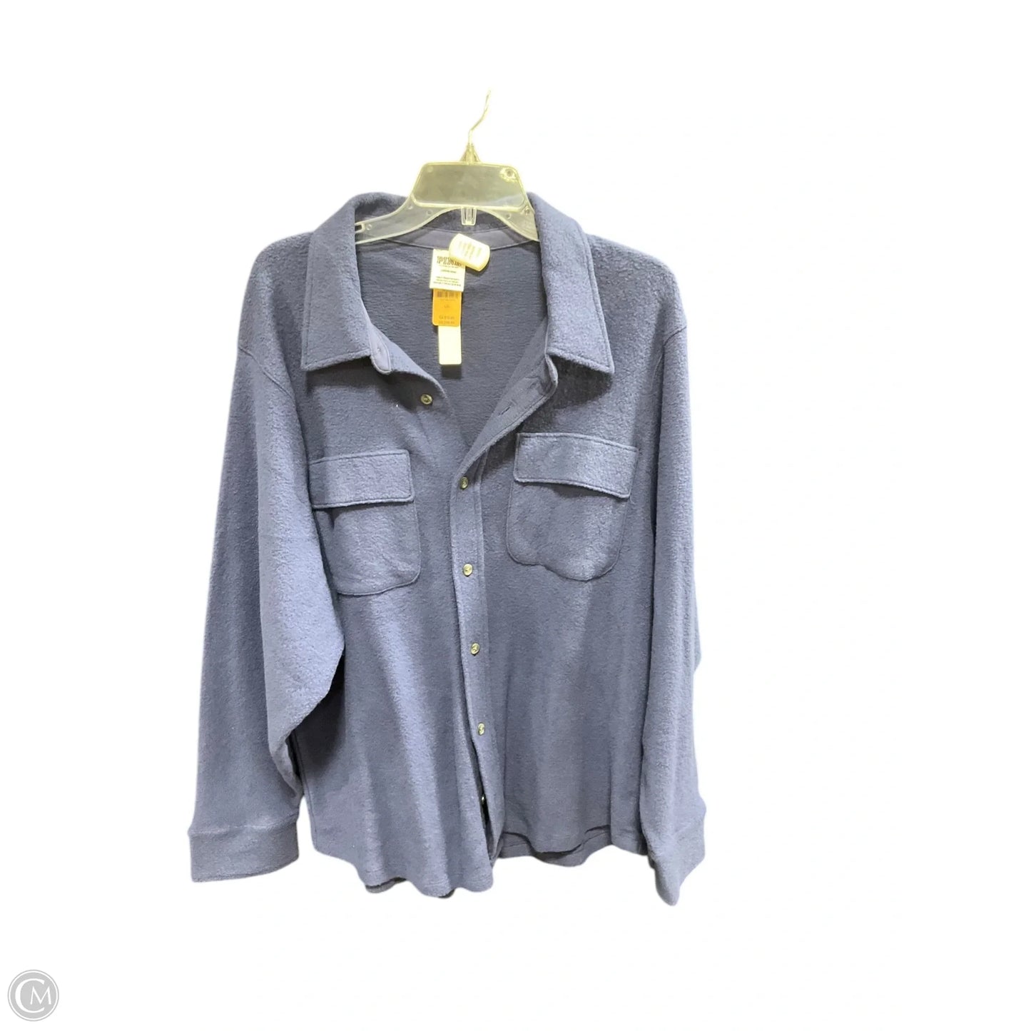 Jacket Shirt By Pink In Navy, Size: L