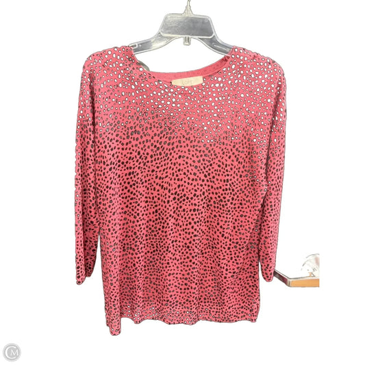 Top 3/4 Sleeve By Loft In Animal Print, Size: M