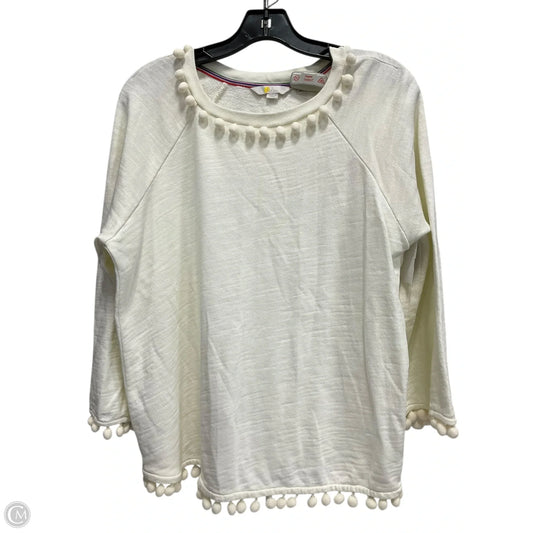 Top Long Sleeve By Boden In White, Size: 10