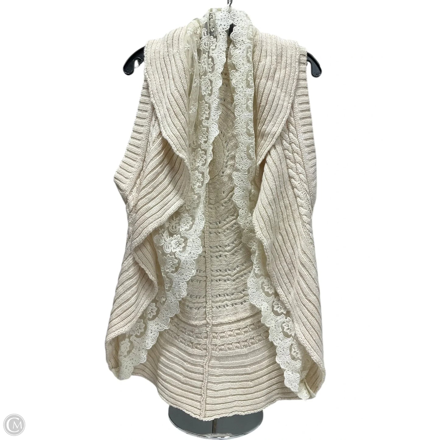 Vest Sweater By Flying Tomato In Cream, Size: M
