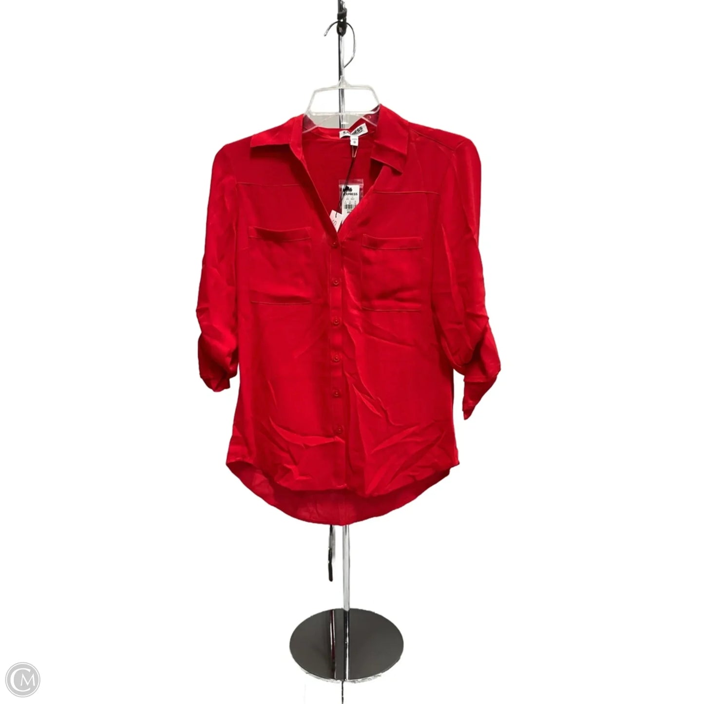 Blouse 3/4 Sleeve By Express In Red, Size: Xs