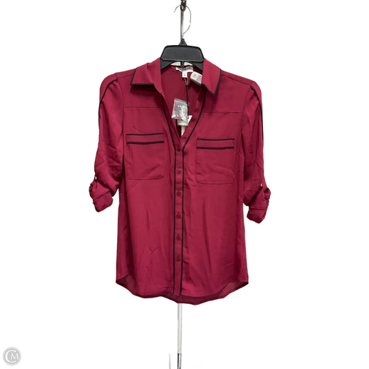 Blouse 3/4 Sleeve By Express In Maroon, Size: Xs