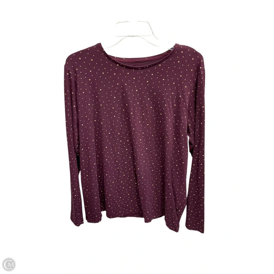 Top Long Sleeve By Lands End In Maroon, Size: 1x