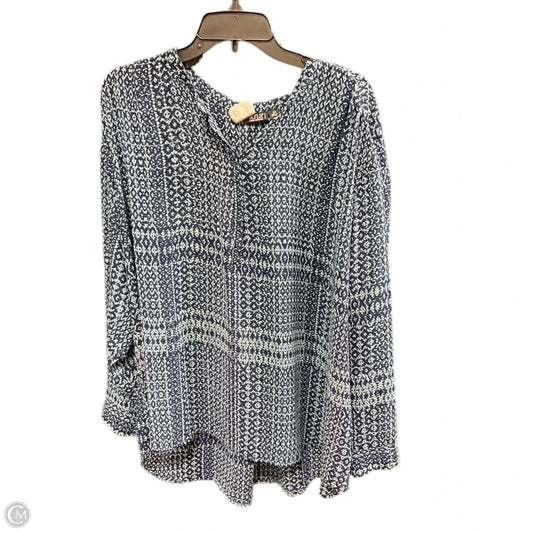 Top Long Sleeve By Ana In Blue, Size: 3x