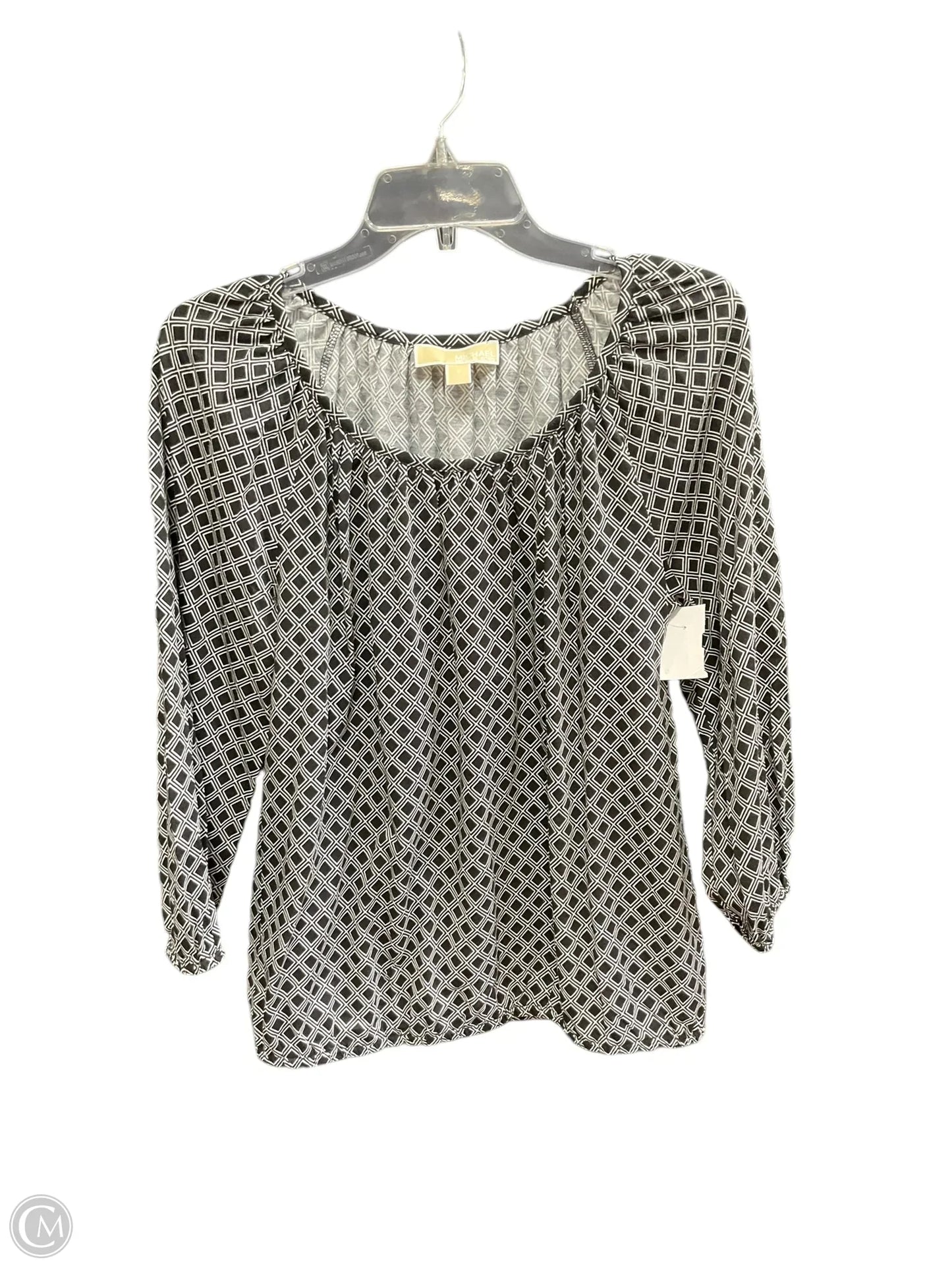 Top Long Sleeve Designer By Michael Kors In Black & White, Size: S