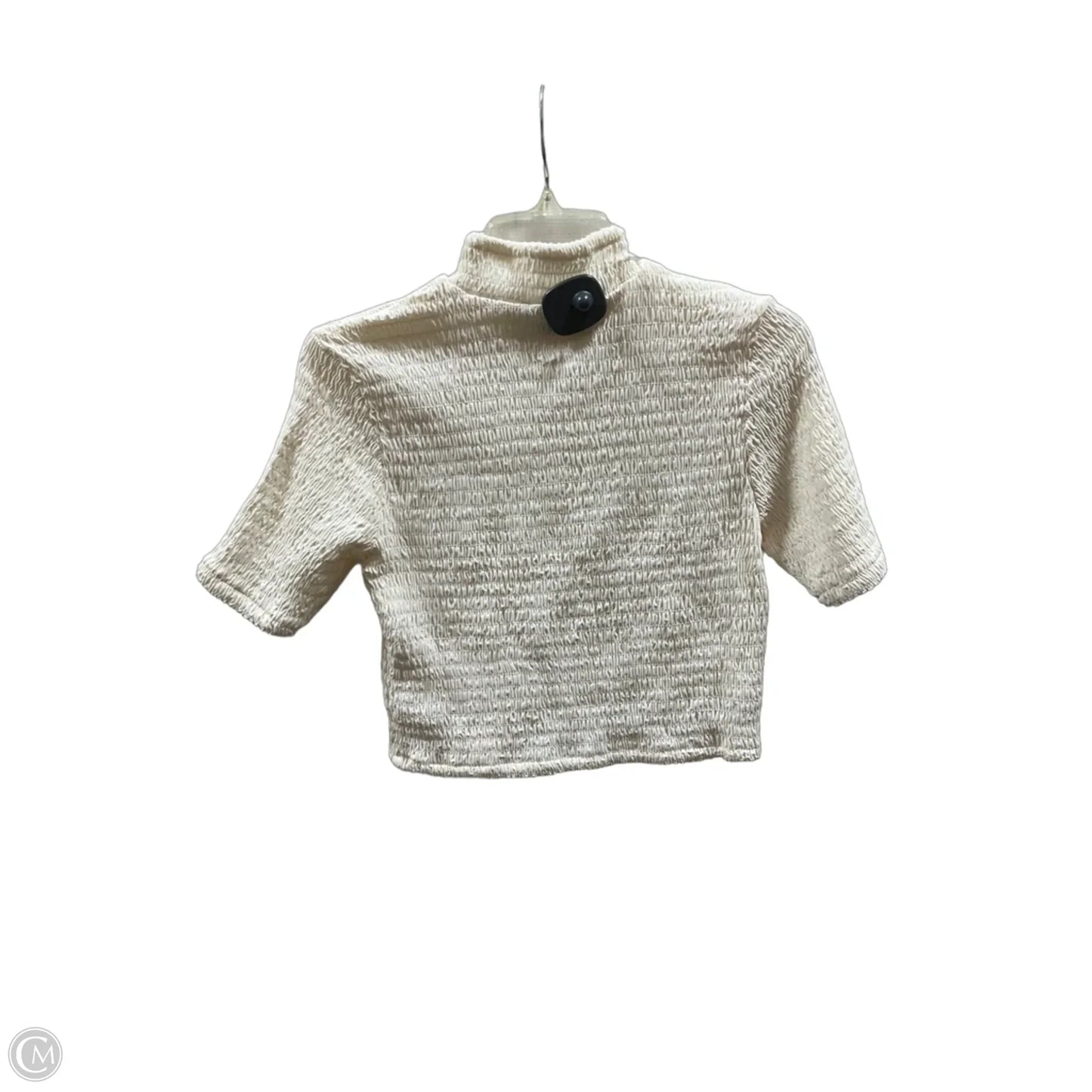 Top Short Sleeve By Express In Cream, Size: M