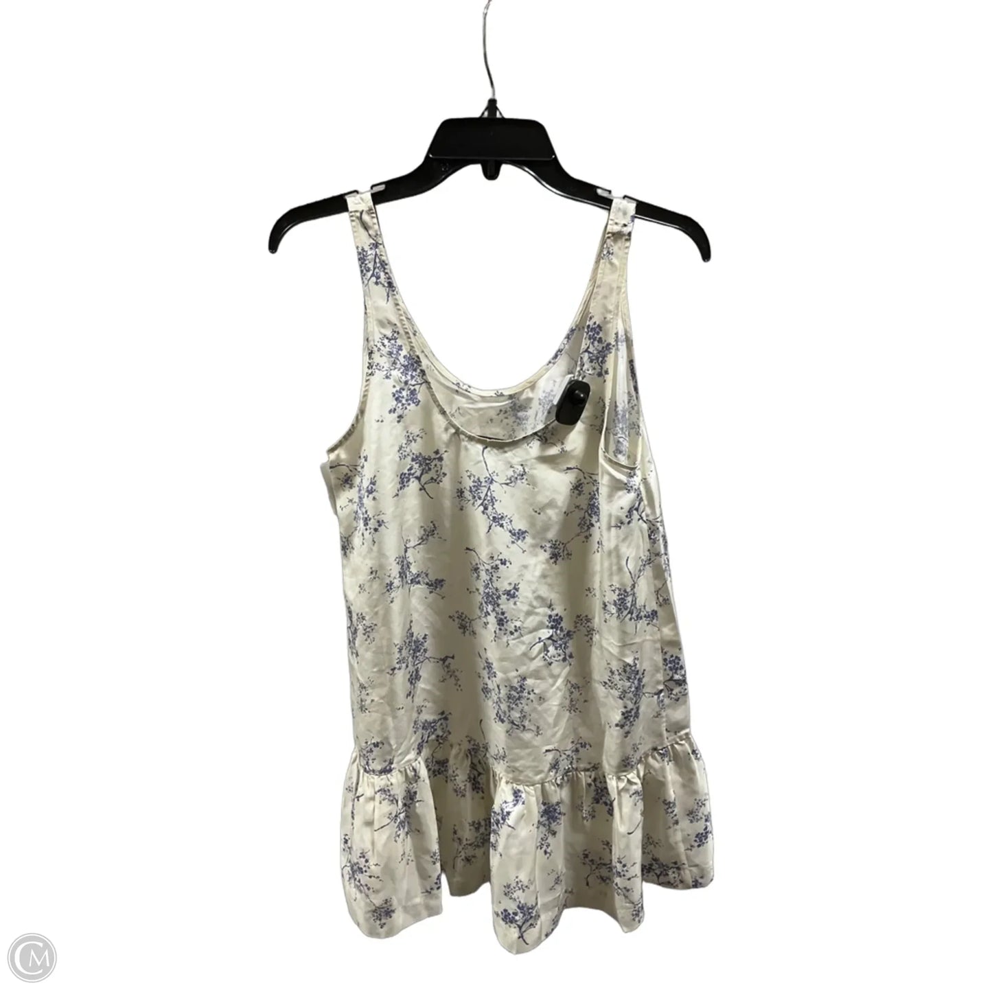 Top Sleeveless By Cmb In Blue & Cream, Size: S