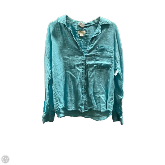 Blouse Long Sleeve By Maeve In Blue, Size: M