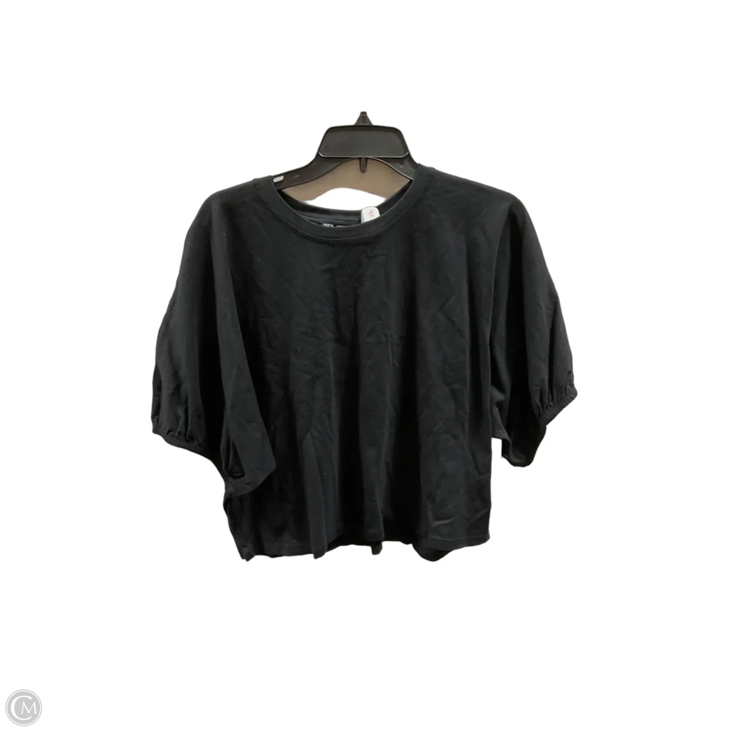 Top Short Sleeve By Zara In Black, Size: M