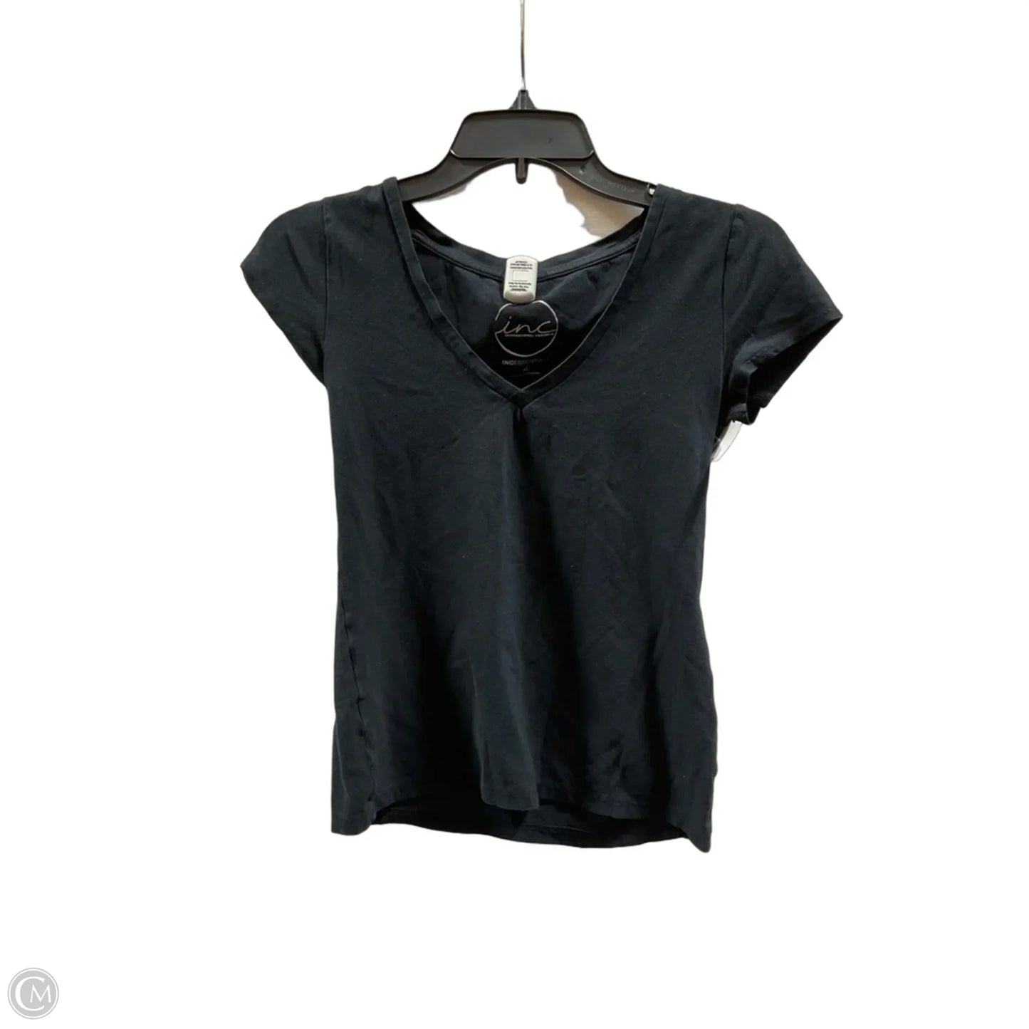 Top Short Sleeve Basic By International Concepts In Black, Size: Xs