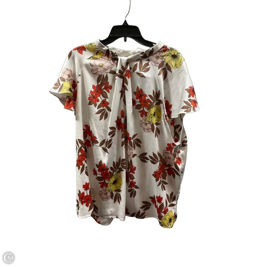 Top Short Sleeve By Liz Claiborne In Floral Print, Size: 2x