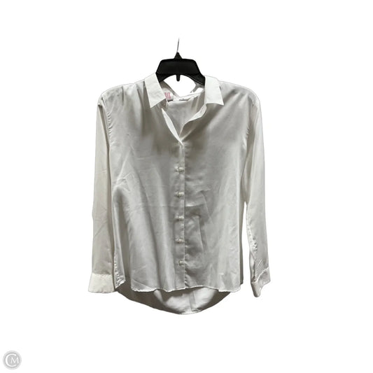 Blouse Long Sleeve By Uniqlo In White, Size: M