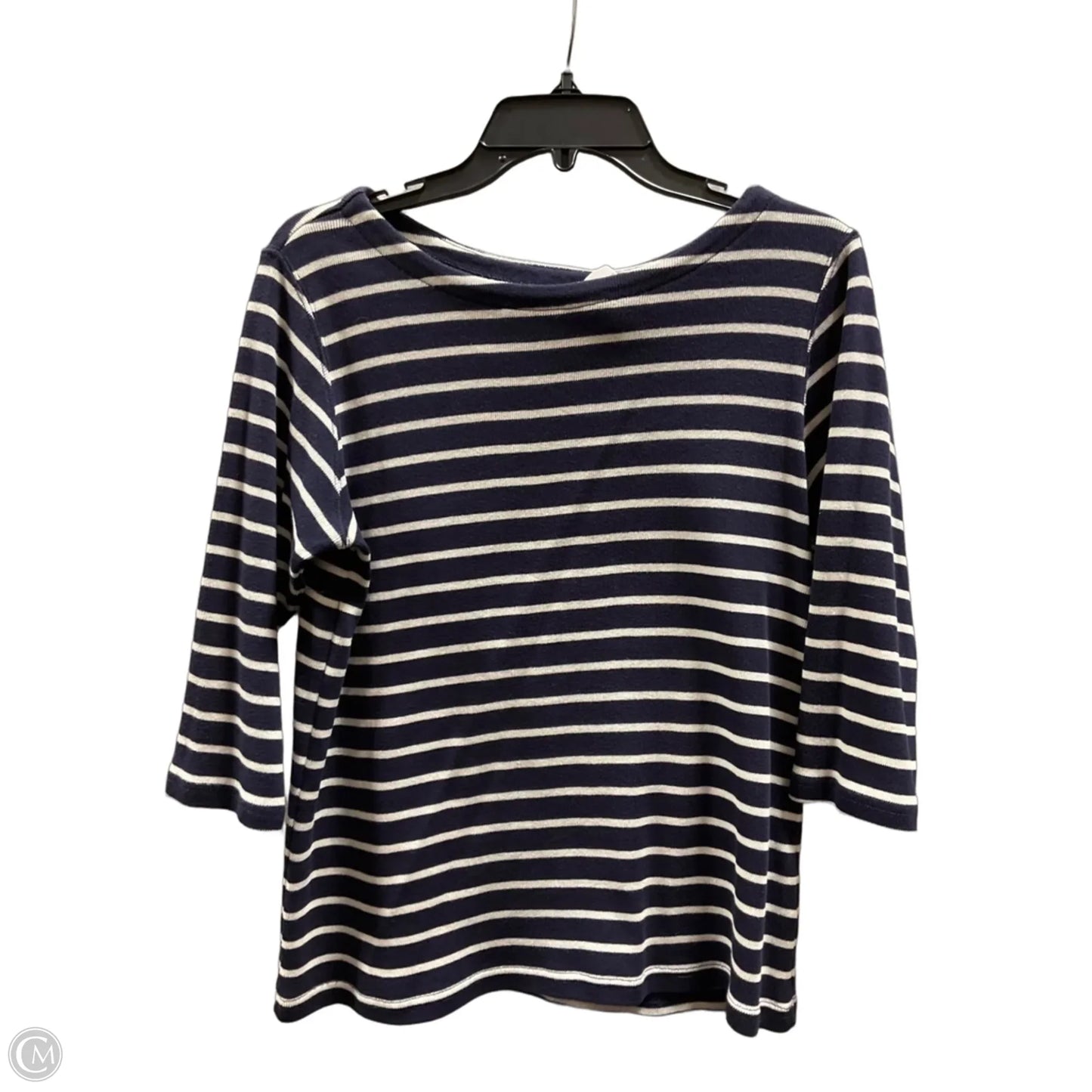 Top 3/4 Sleeve By L.l. Bean In Striped Pattern, Size: L