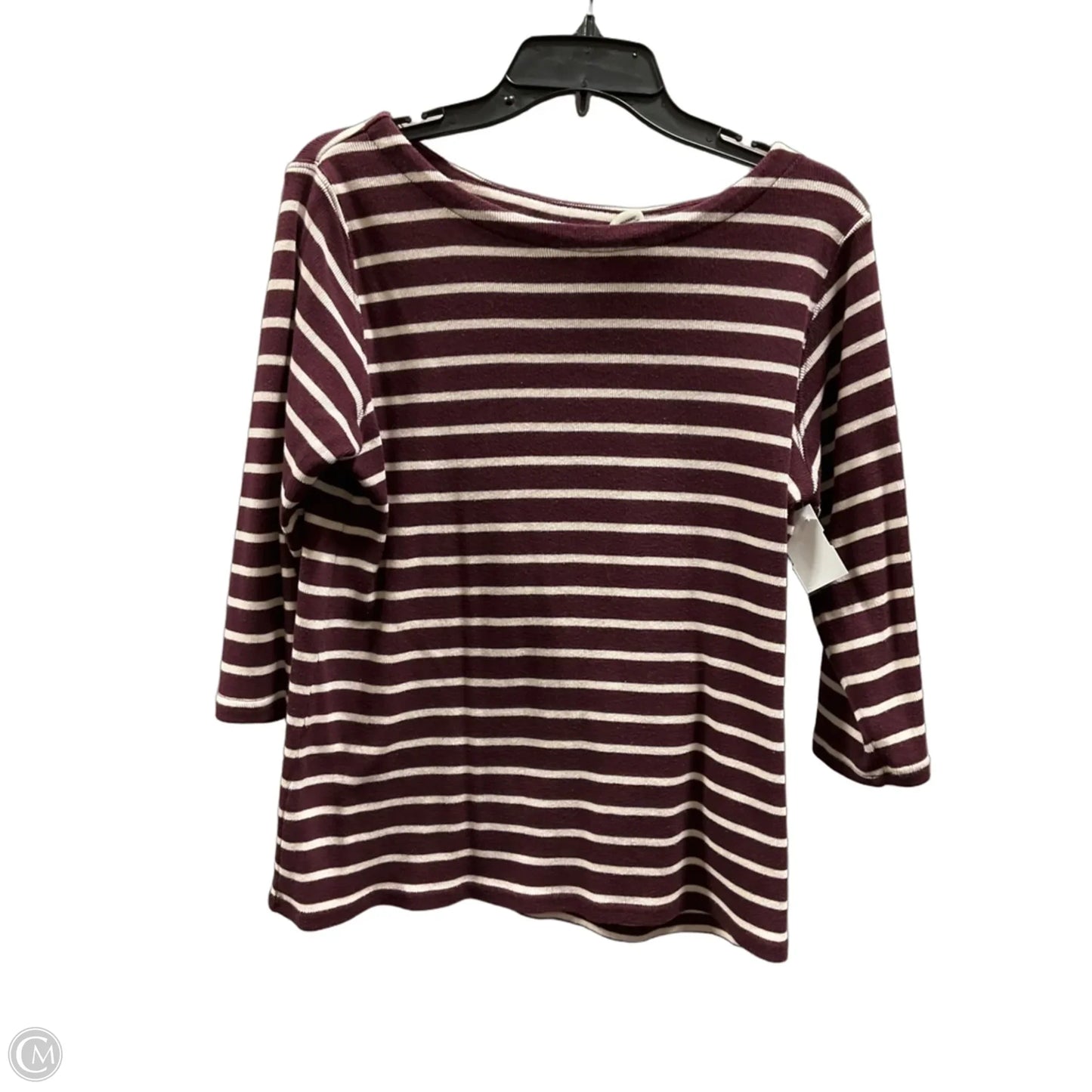 Top 3/4 Sleeve By L.l. Bean In Striped Pattern, Size: L