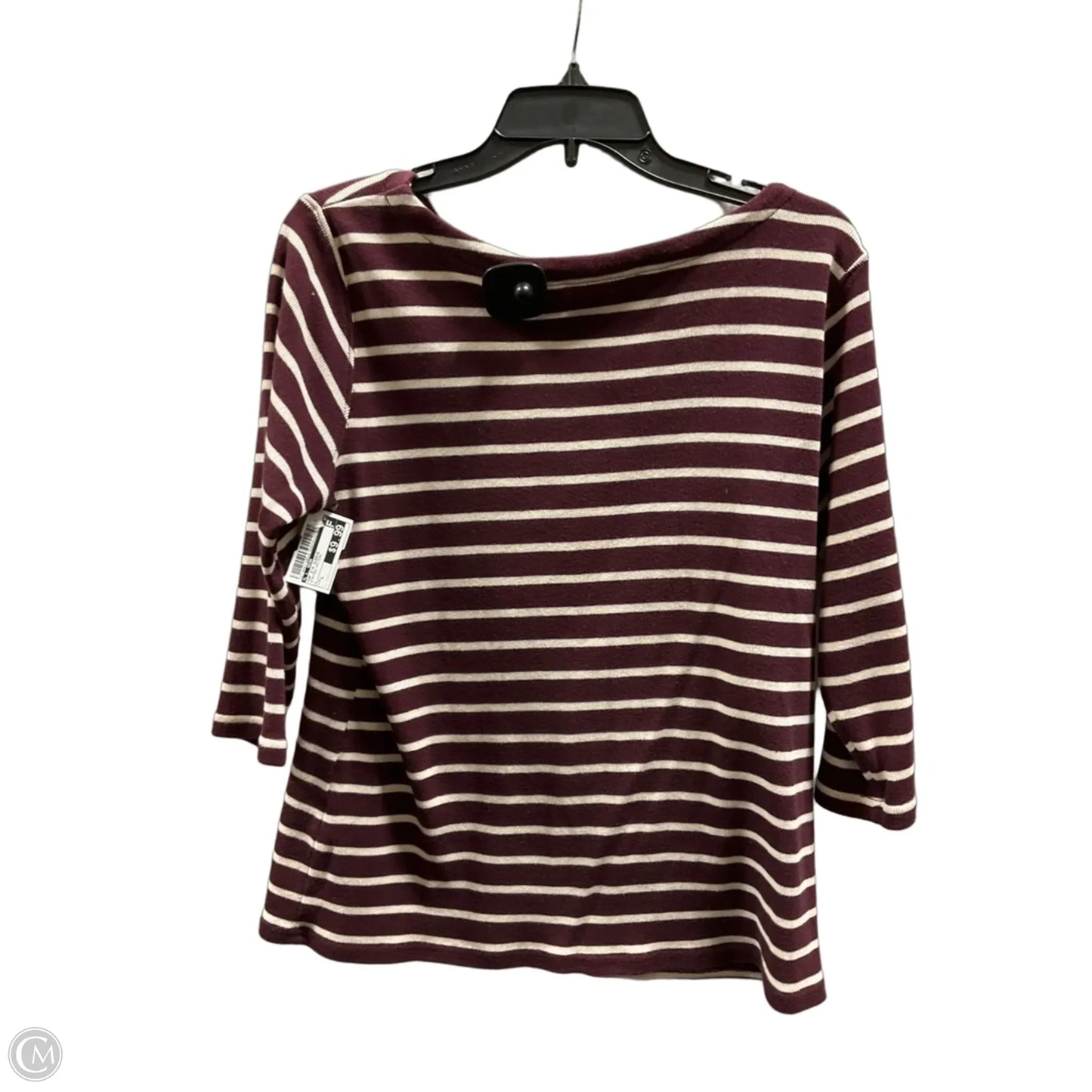 Top 3/4 Sleeve By L.l. Bean In Striped Pattern, Size: L