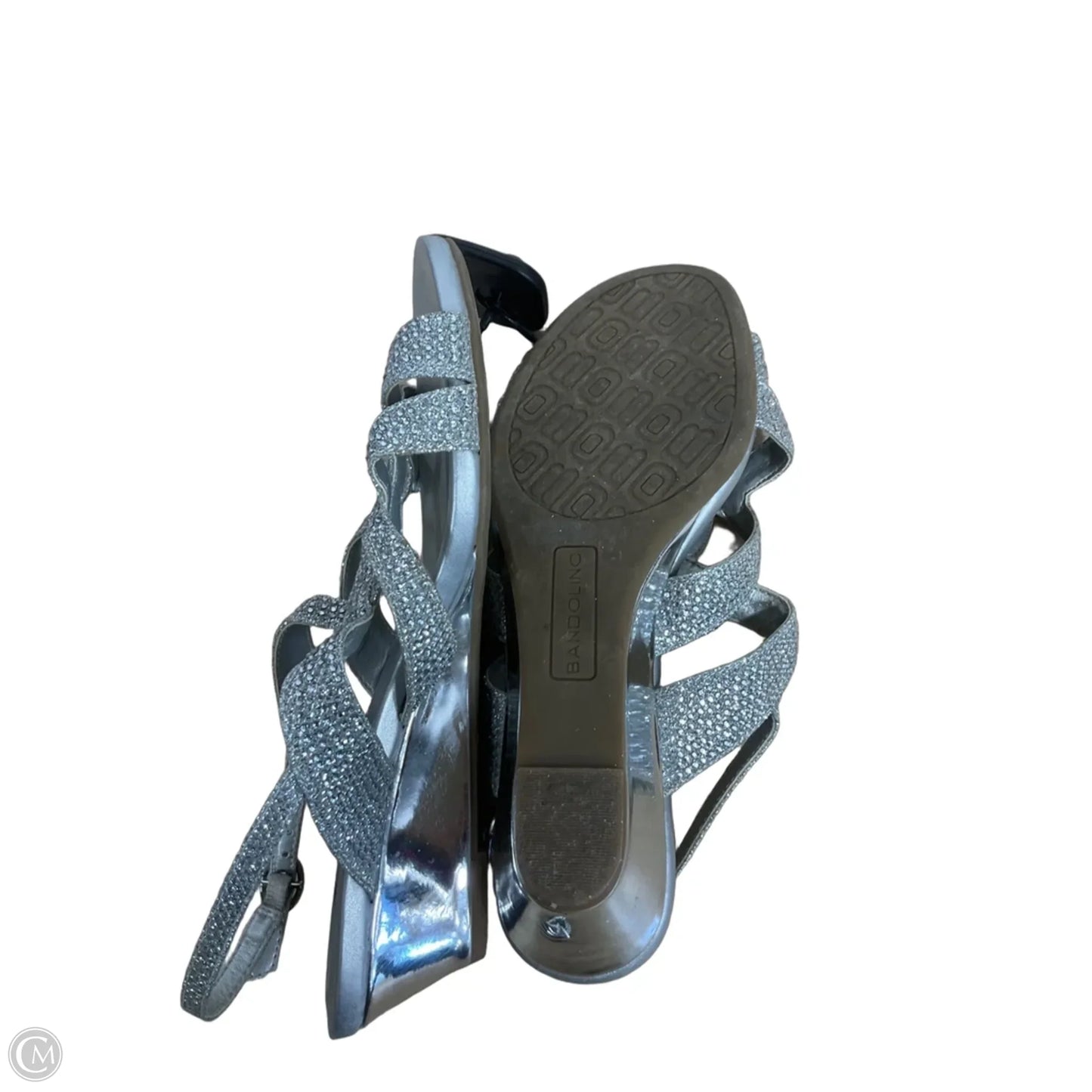 Sandals Flats By Bandolino In Silver, Size: 6