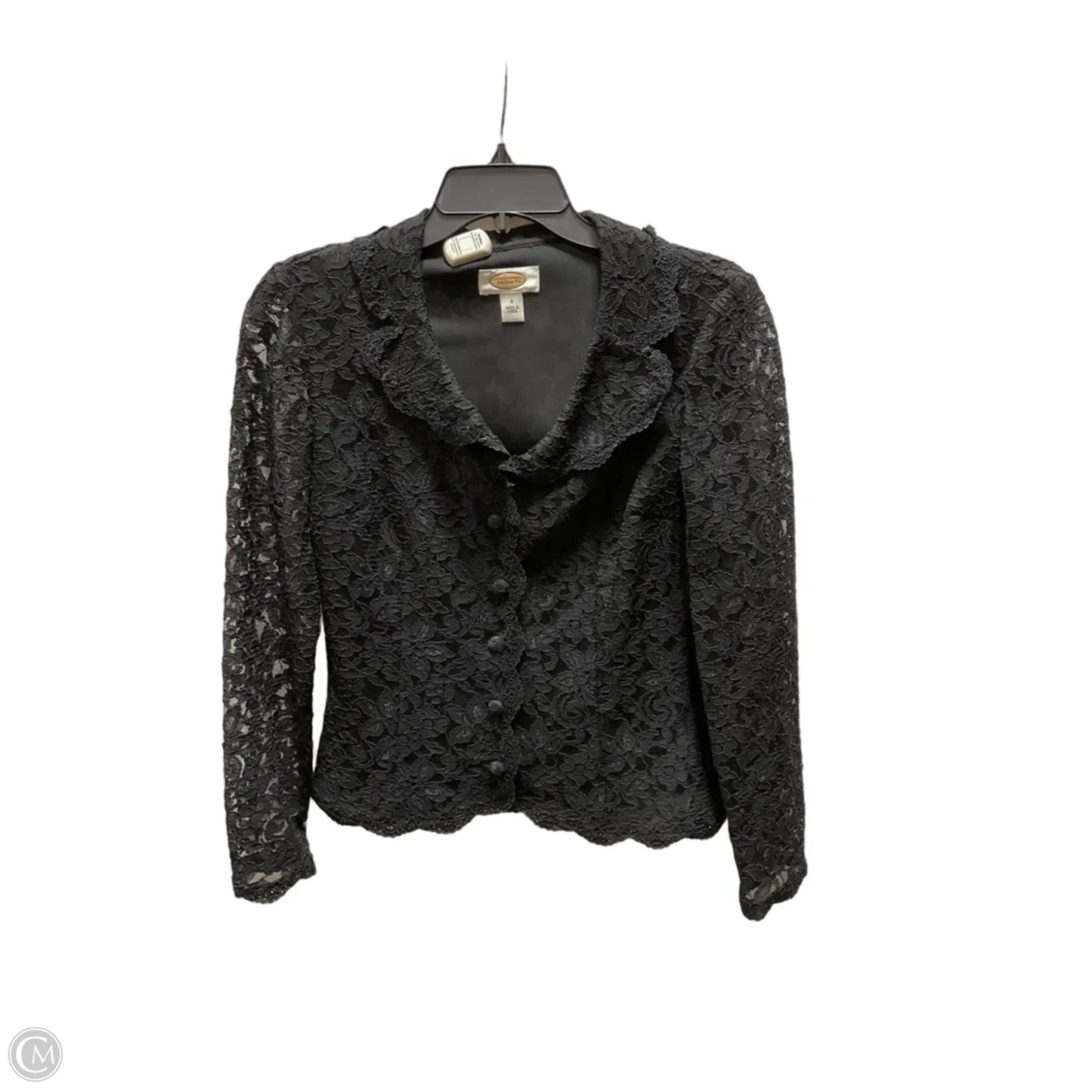 Blouse Long Sleeve By Talbots In Black, Size: 4