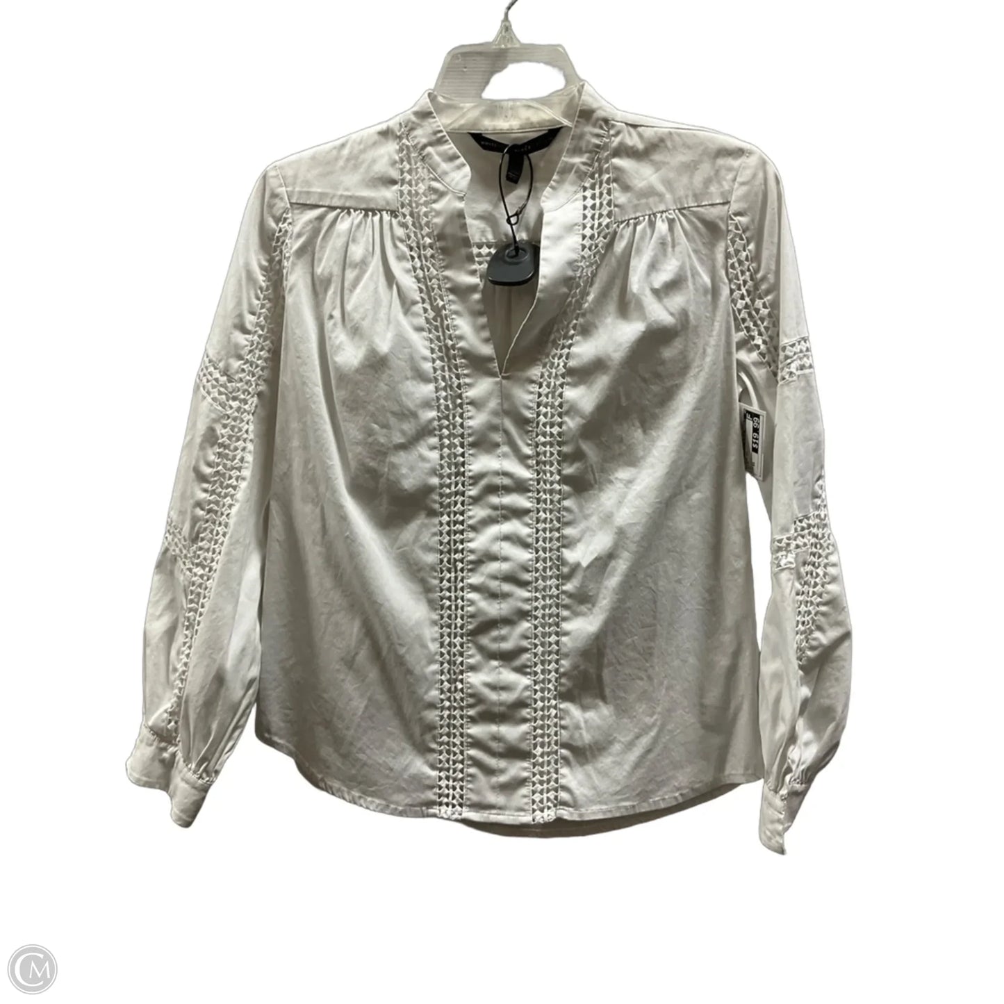 Blouse Long Sleeve By White House Black Market In White, Size: Xs