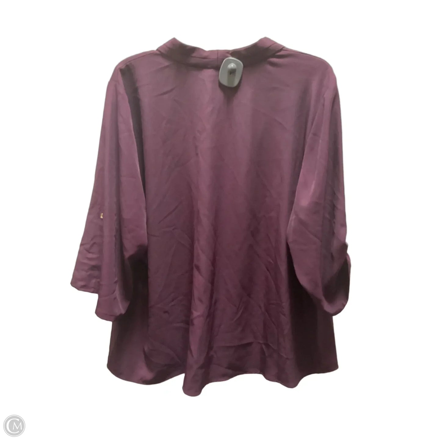 Top 3/4 Sleeve By Calvin Klein In Purple, Size: 2x