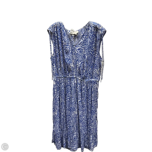 Dress Casual Midi By Loft In Blue & White, Size: Xl