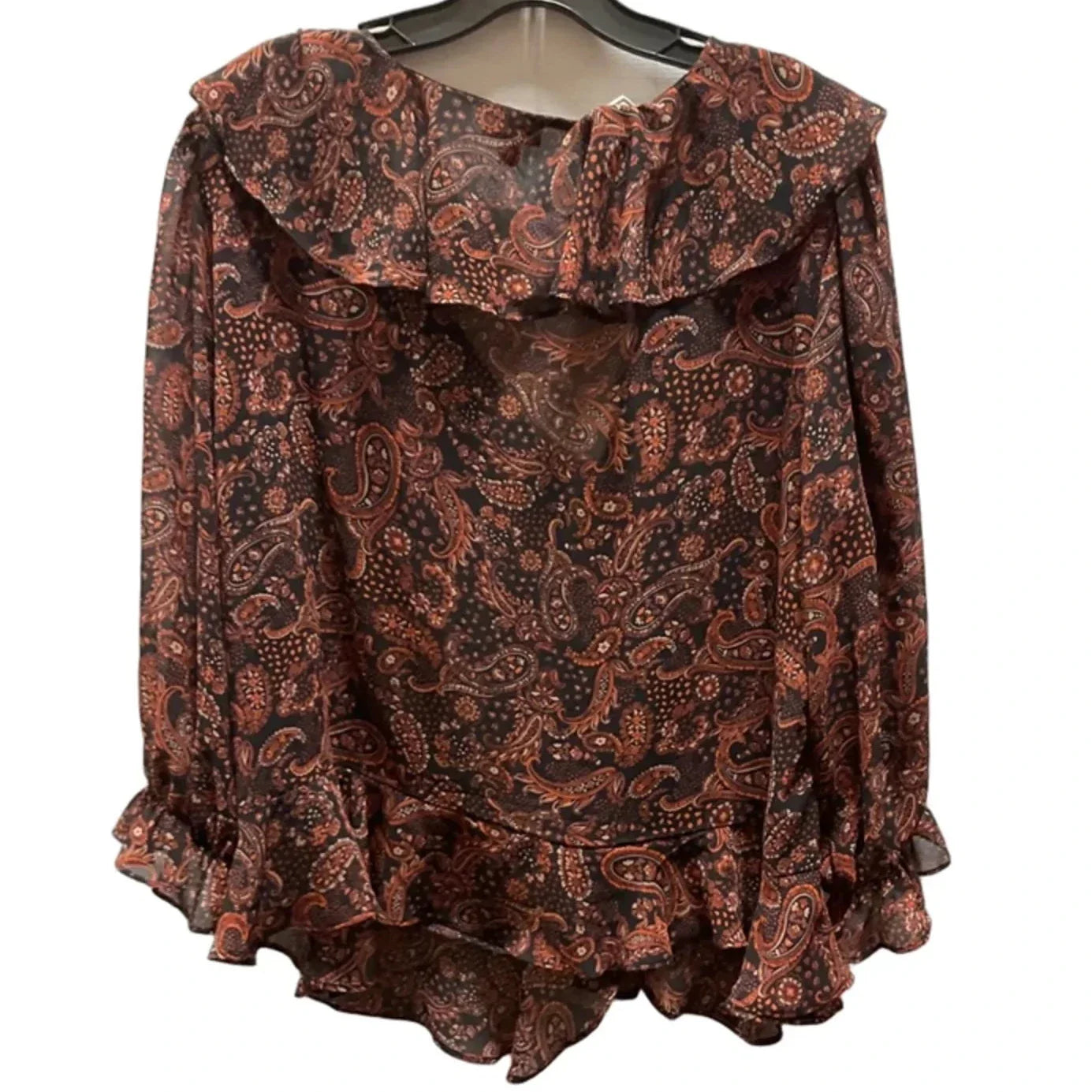 Top Long Sleeve By Torrid In Black & Orange, Size: 2x