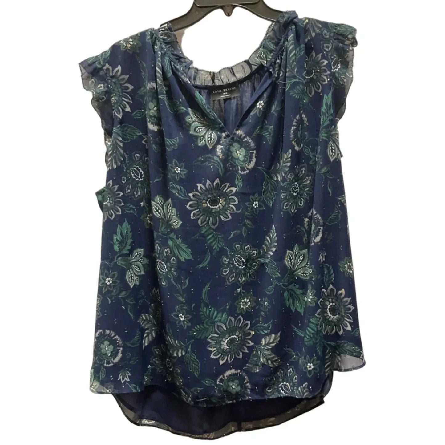 Top Sleeveless By Lane Bryant In Blue & Green, Size: Xxl