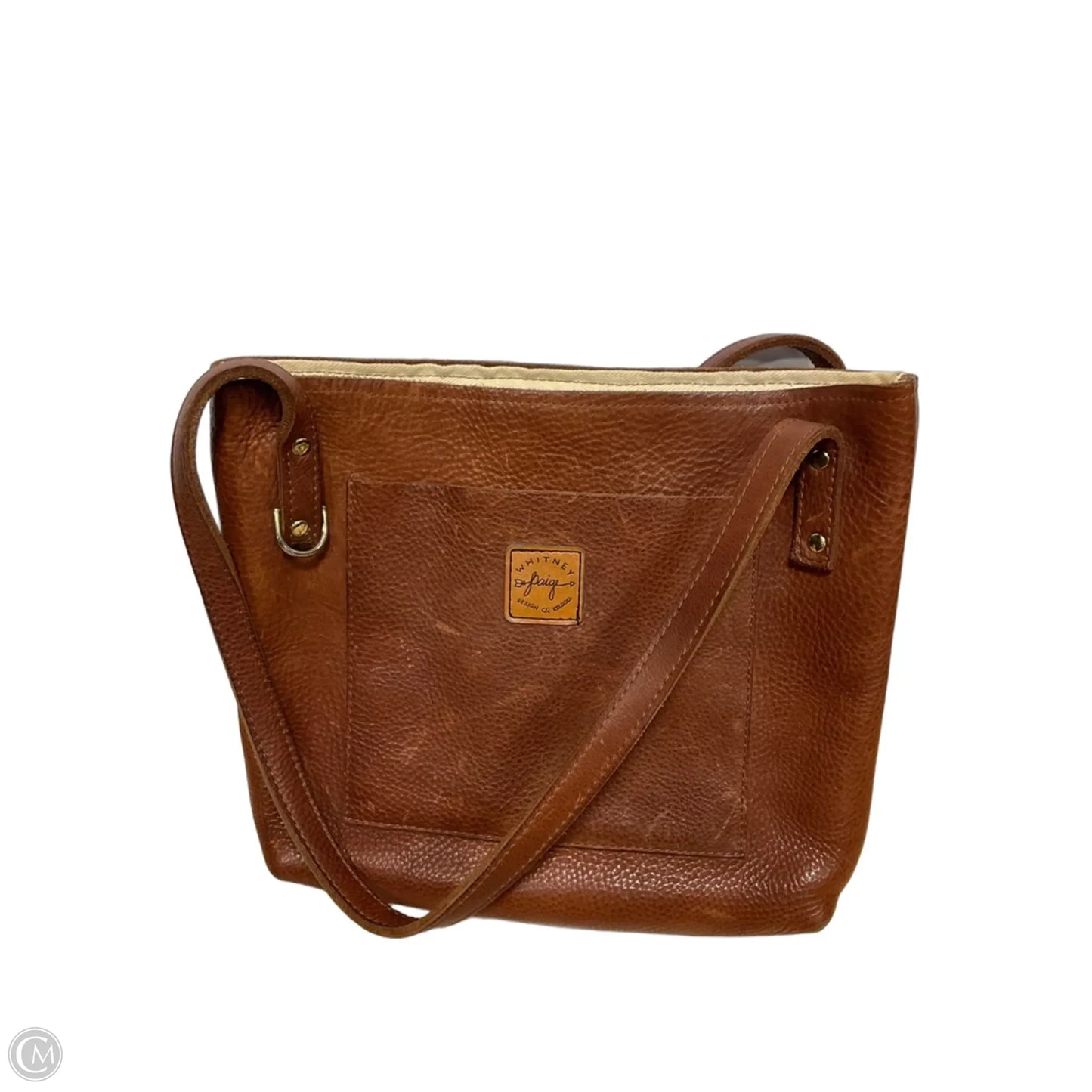 Handbag Leather By Cma, Size: Medium