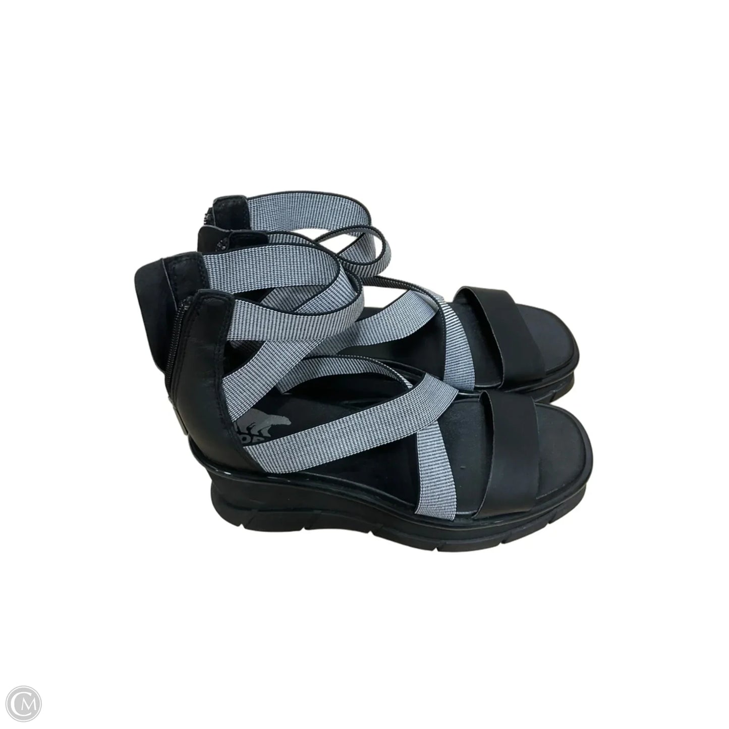 Sandals Heels Wedge By Sorel In Black, Size: 8
