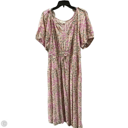 Dress Casual Maxi By Loft In Floral Print, Size: Xl