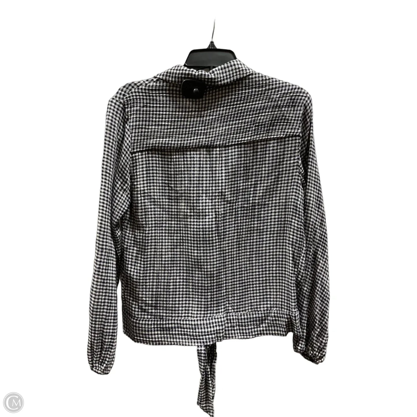 Blouse Long Sleeve By Lc Lauren Conrad In Blue & Cream, Size: M