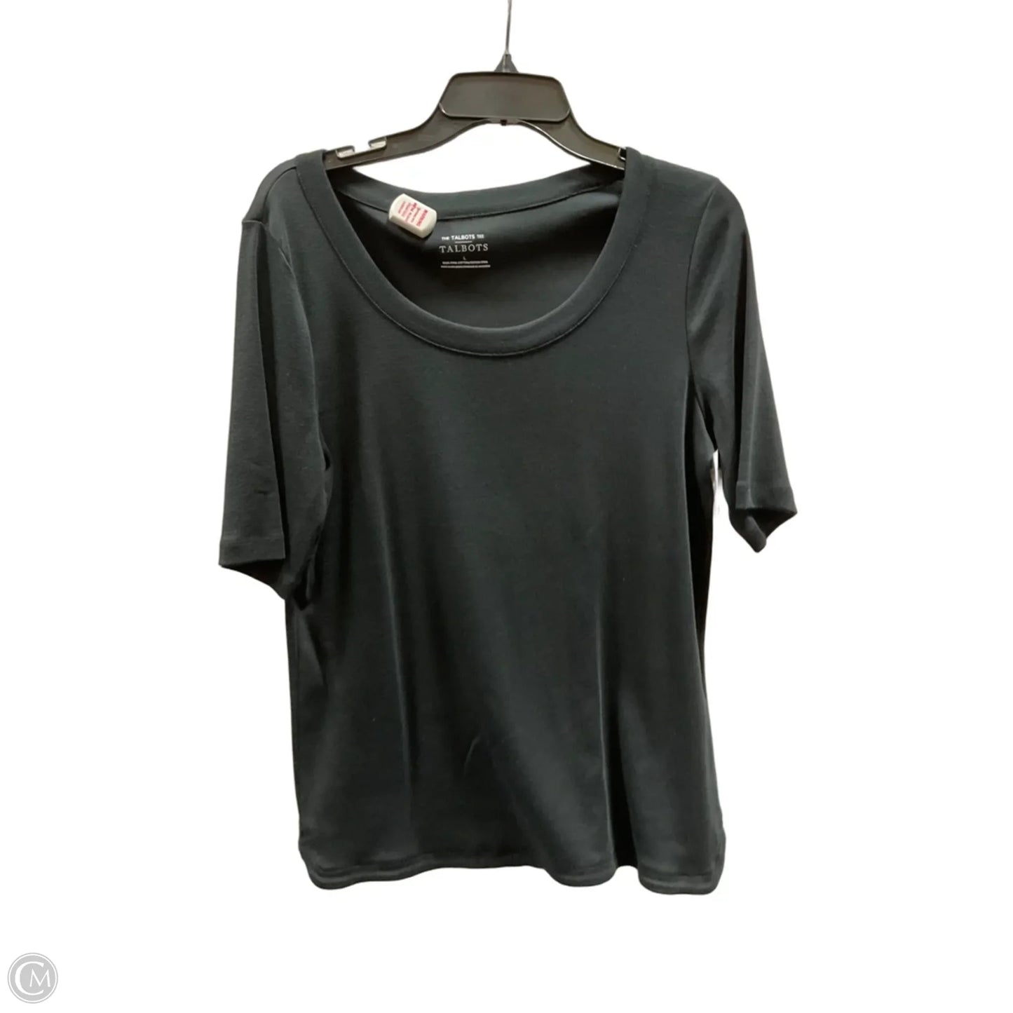 Top Short Sleeve Basic By Talbots In Black, Size: L