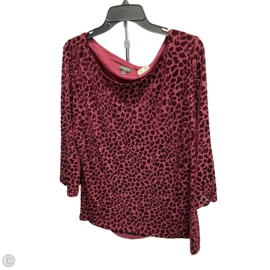 Top Long Sleeve By Talbots In Red, Size: 2x