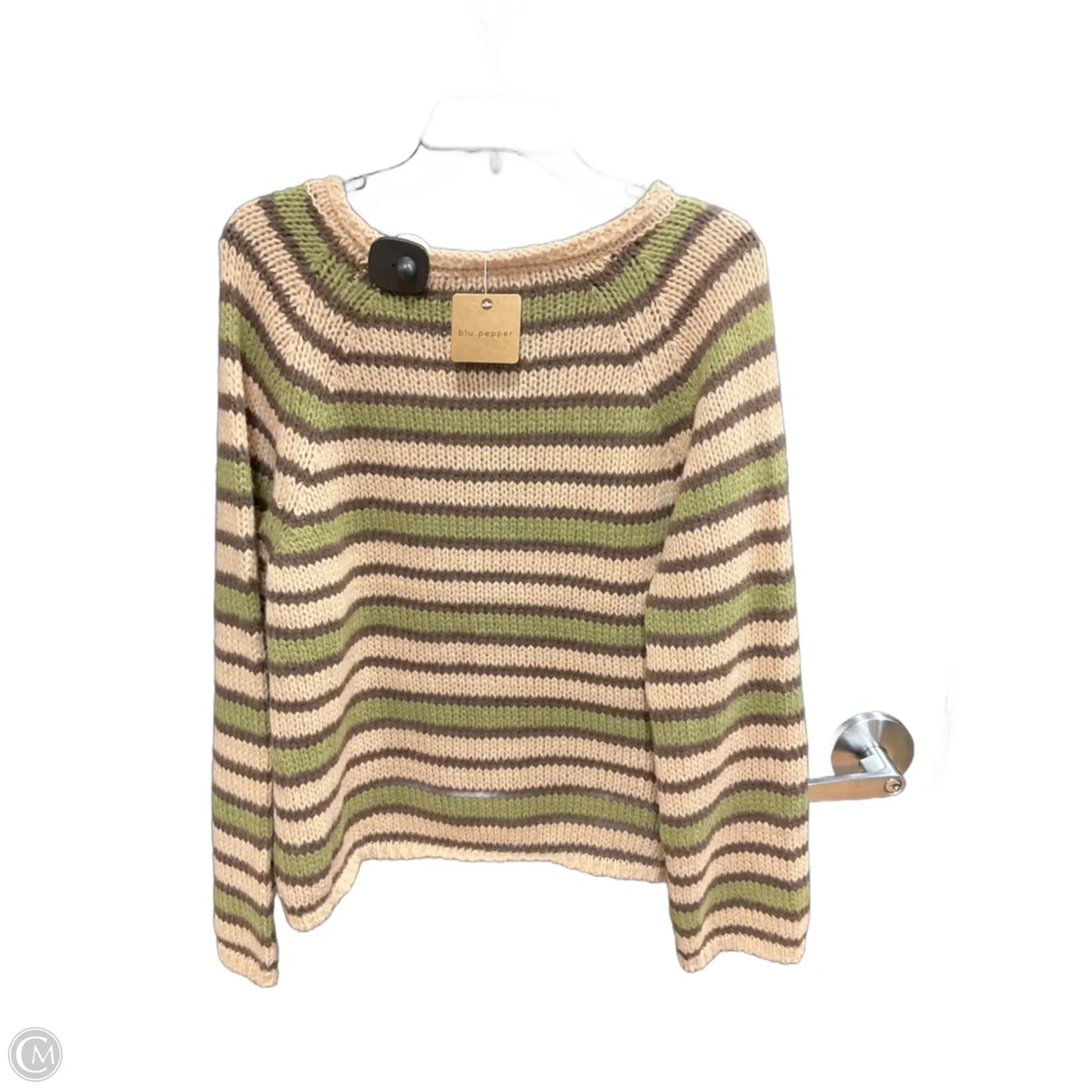 Sweater By Blu Pepper In Striped Pattern, Size: L