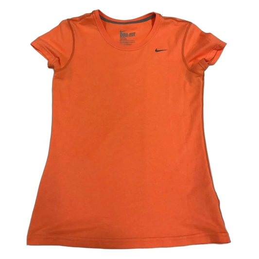 Athletic Top Short Sleeve By Nike Apparel In Orange, Size: S