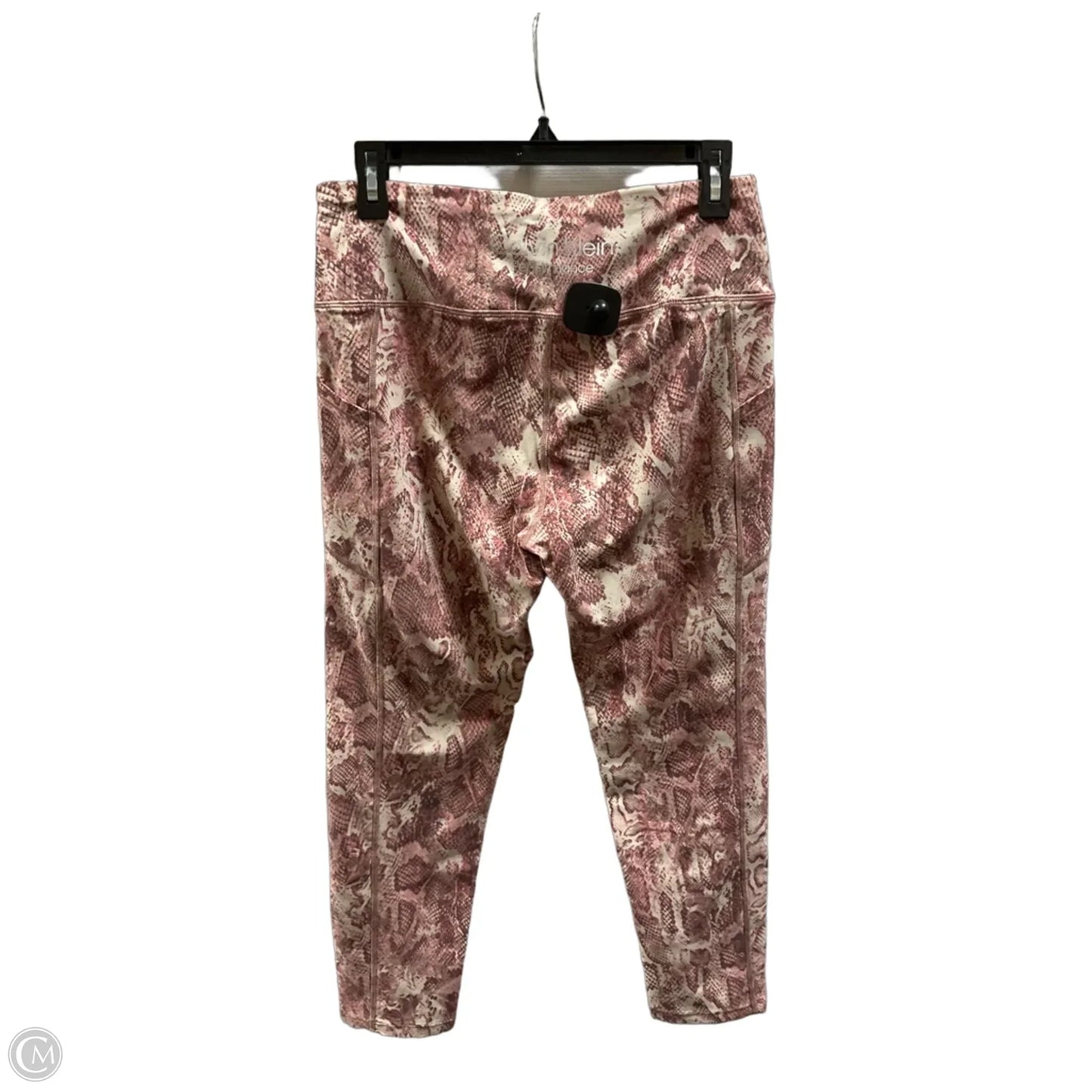 Athletic Leggings By Calvin Klein In Pink, Size: L