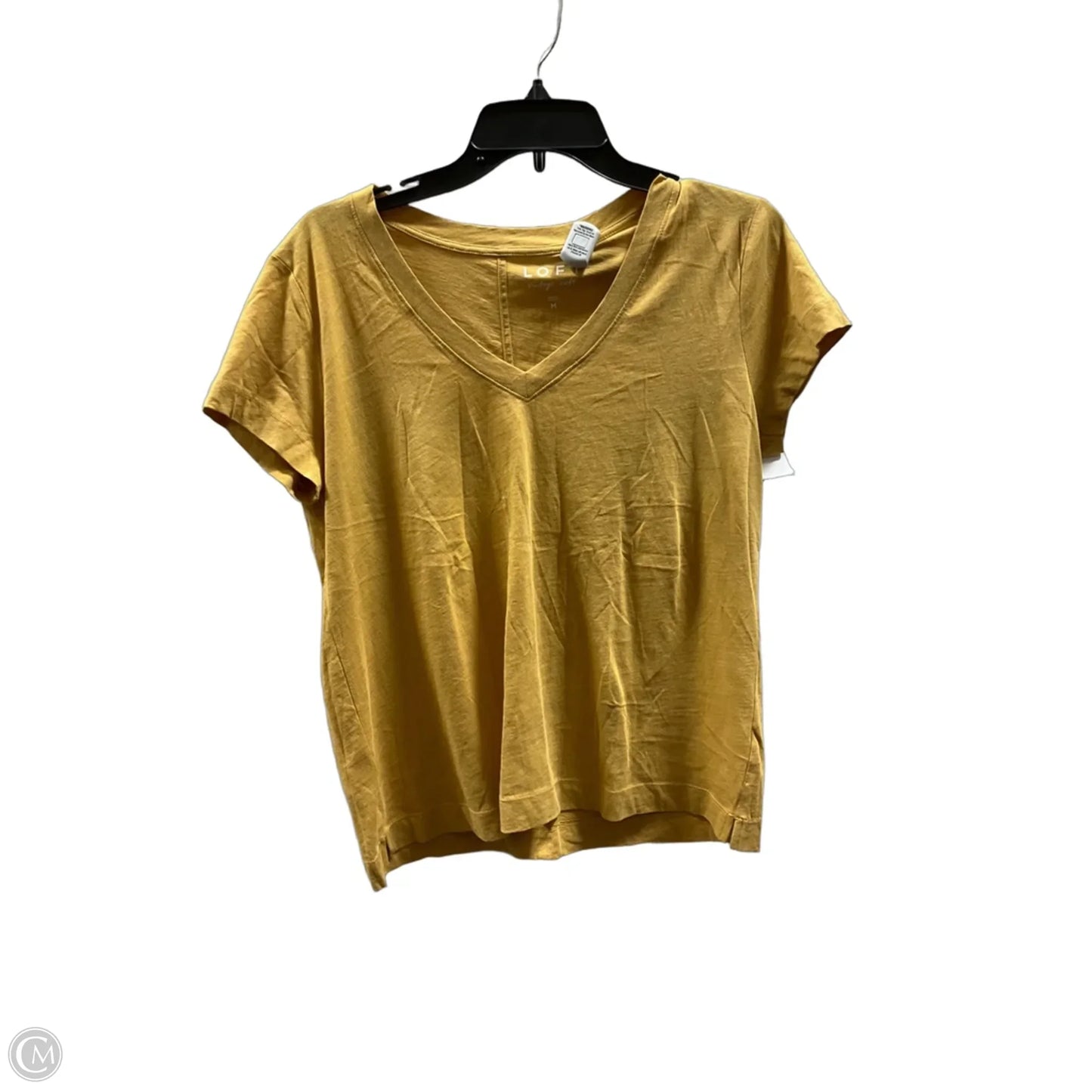 Top Short Sleeve Basic By Loft In Yellow, Size: M