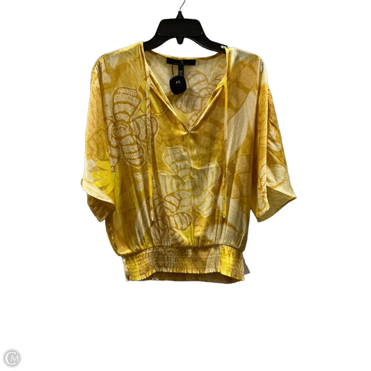 Top Short Sleeve By White House Black Market In Yellow, Size: S