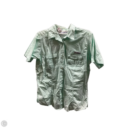 Athletic Top Short Sleeve By Columbia In Green, Size: L