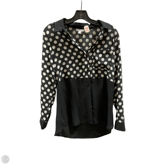Blouse Long Sleeve By Opheliarose In Black & Cream, Size: S