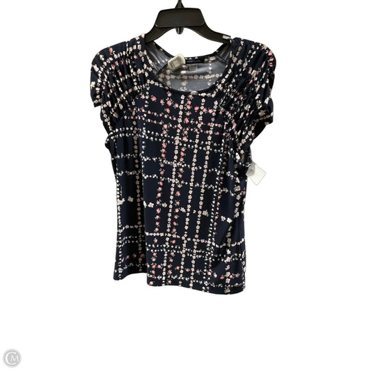Top Short Sleeve By Tommy Hilfiger In Blue & Cream, Size: S
