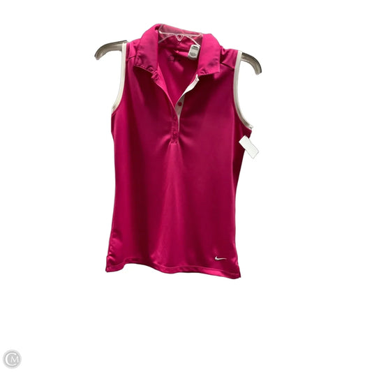 Athletic Tank Top By Nike In Pink & White, Size: S
