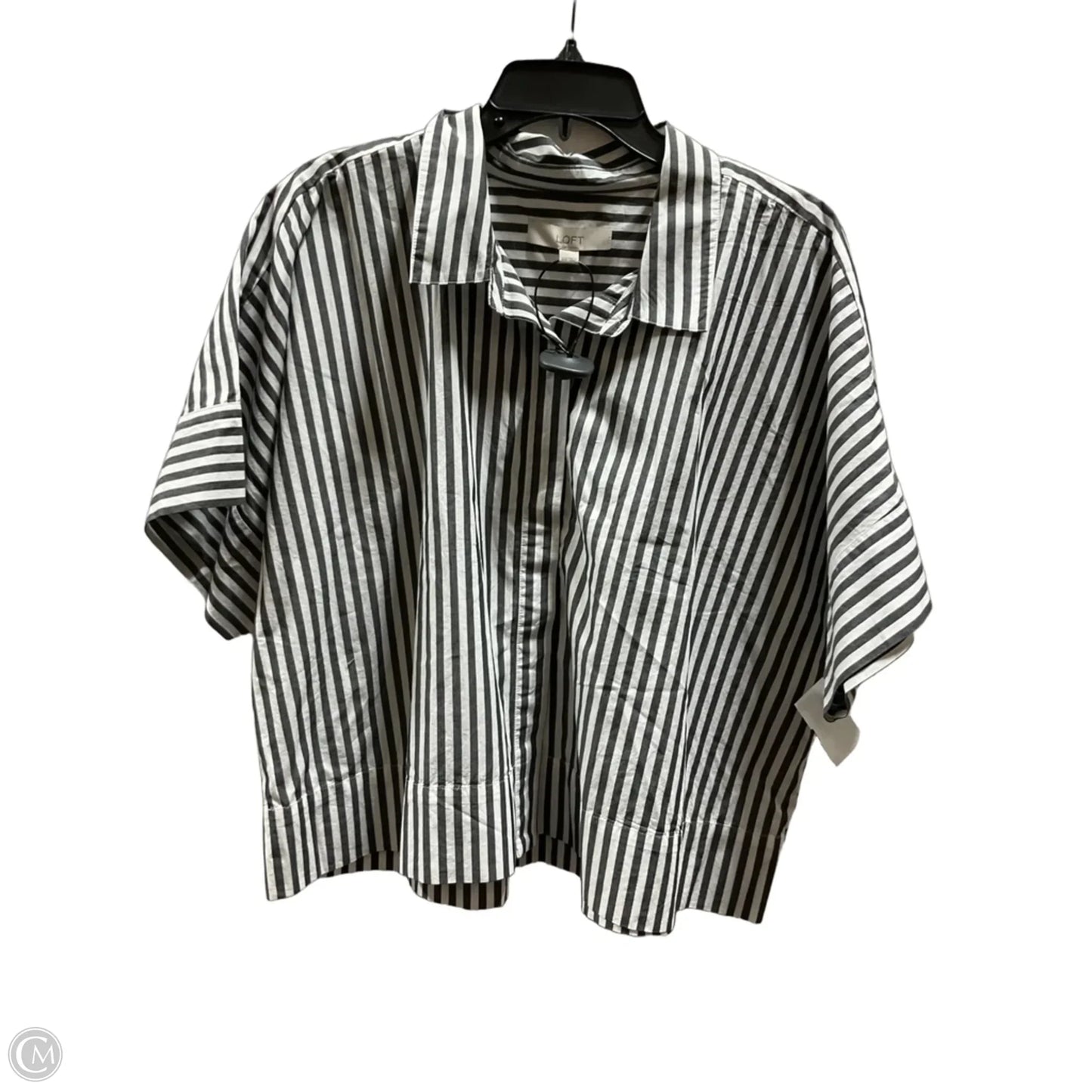 Top Short Sleeve By Loft In Striped Pattern, Size: Xxl