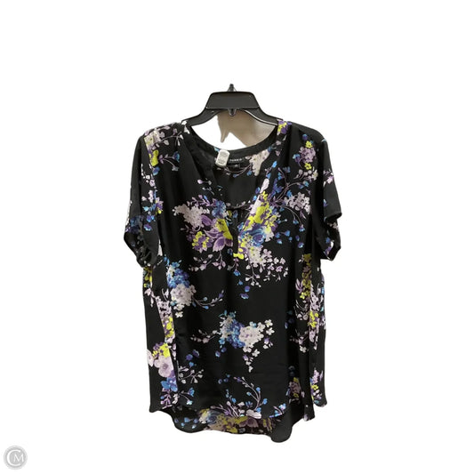 Top Short Sleeve By Torrid In Black & Blue, Size: 2x