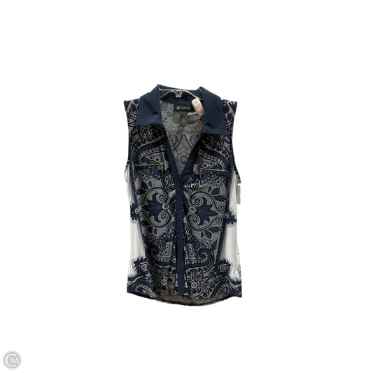 Top Sleeveless By Inc In Blue & White, Size: M