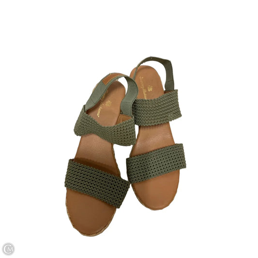 Sandals Heels Wedge By Tommy Bahama In Brown & Green, Size: 8.5