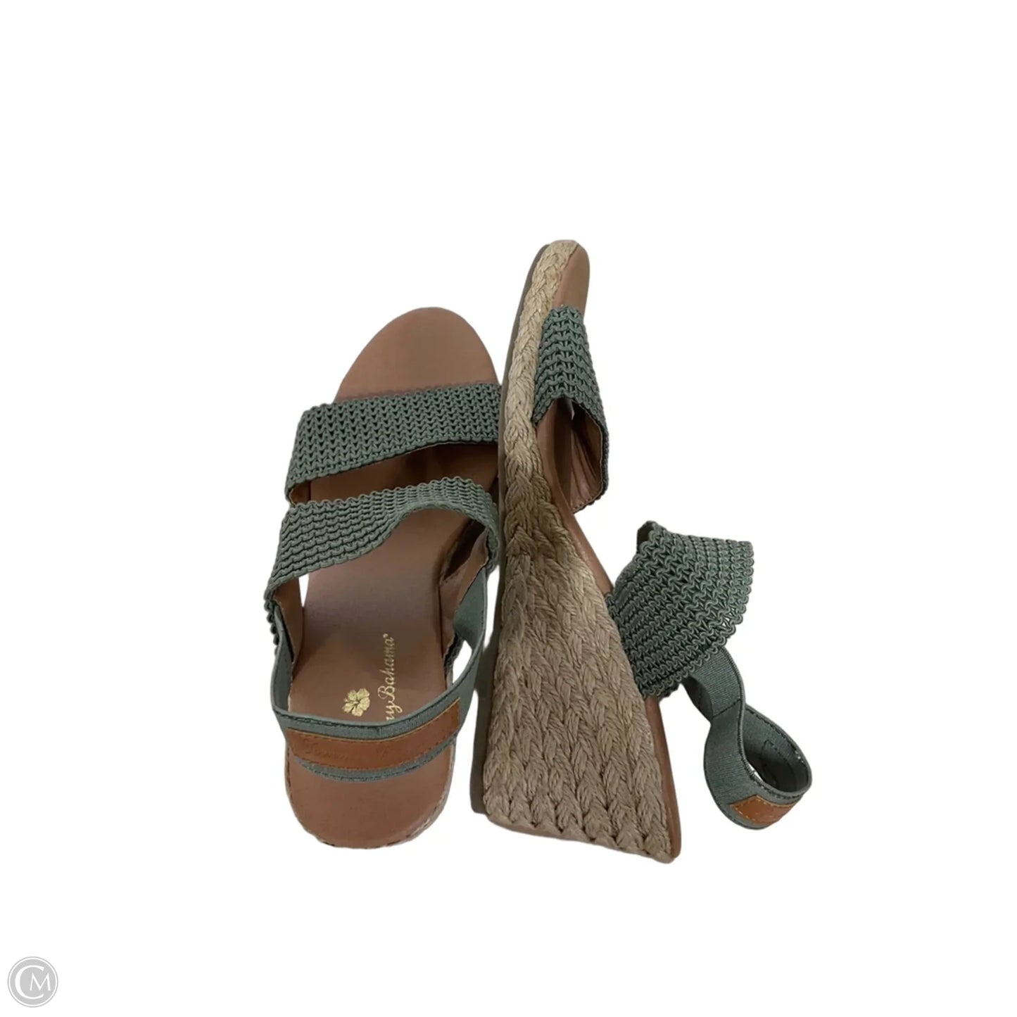 Sandals Heels Wedge By Tommy Bahama In Brown & Green, Size: 8.5