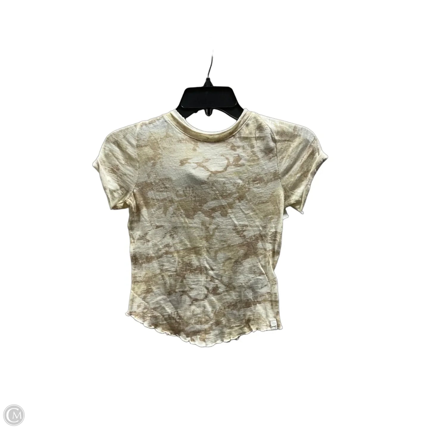 Top Short Sleeve By Free People In Brown & Cream, Size: Xs
