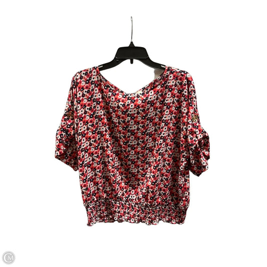 Top Short Sleeve By Michael By Michael Kors In Blue & Red, Size: L