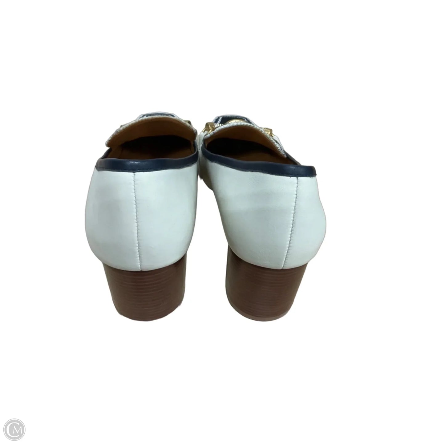 Shoes Heels Block By Tory Burch In Blue & White, Size: 8.5