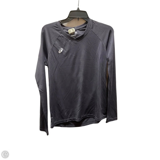 Athletic Top Long Sleeve Collar By Asics In Grey, Size: M